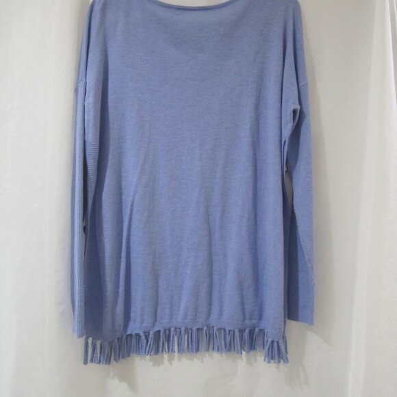 Lilly Pulitzer S Ramona Fringe Sweater Periwinkle Purple - Picture 7 of 9